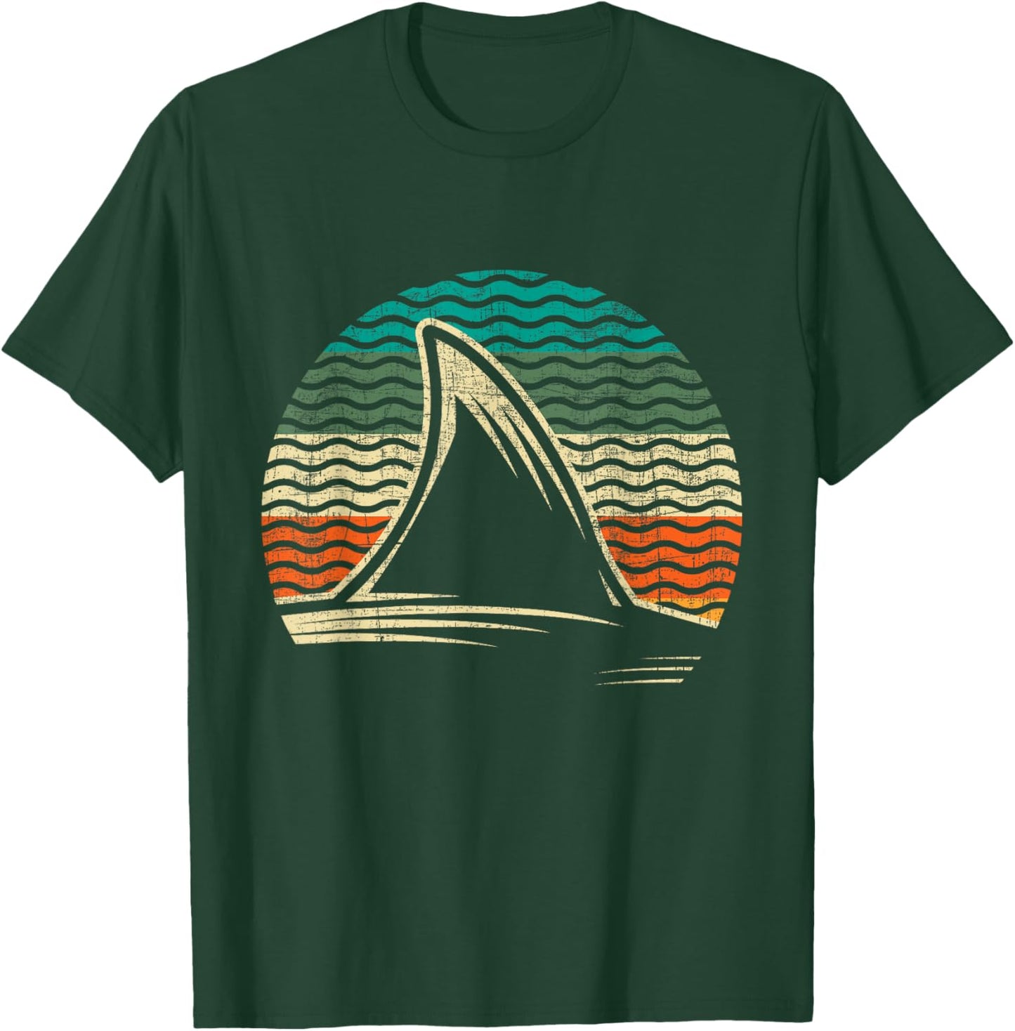 Retro Shark Tail - Marine Biologist Shark Lovers Wildlife T-Shirt - T-Shirt | Forest