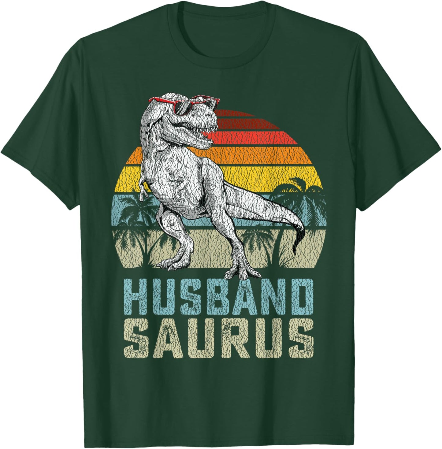 Husbandsaurus T Rex Dinosaur Husband Saurus Family Matching T-Shirt - T-Shirt | Forest
