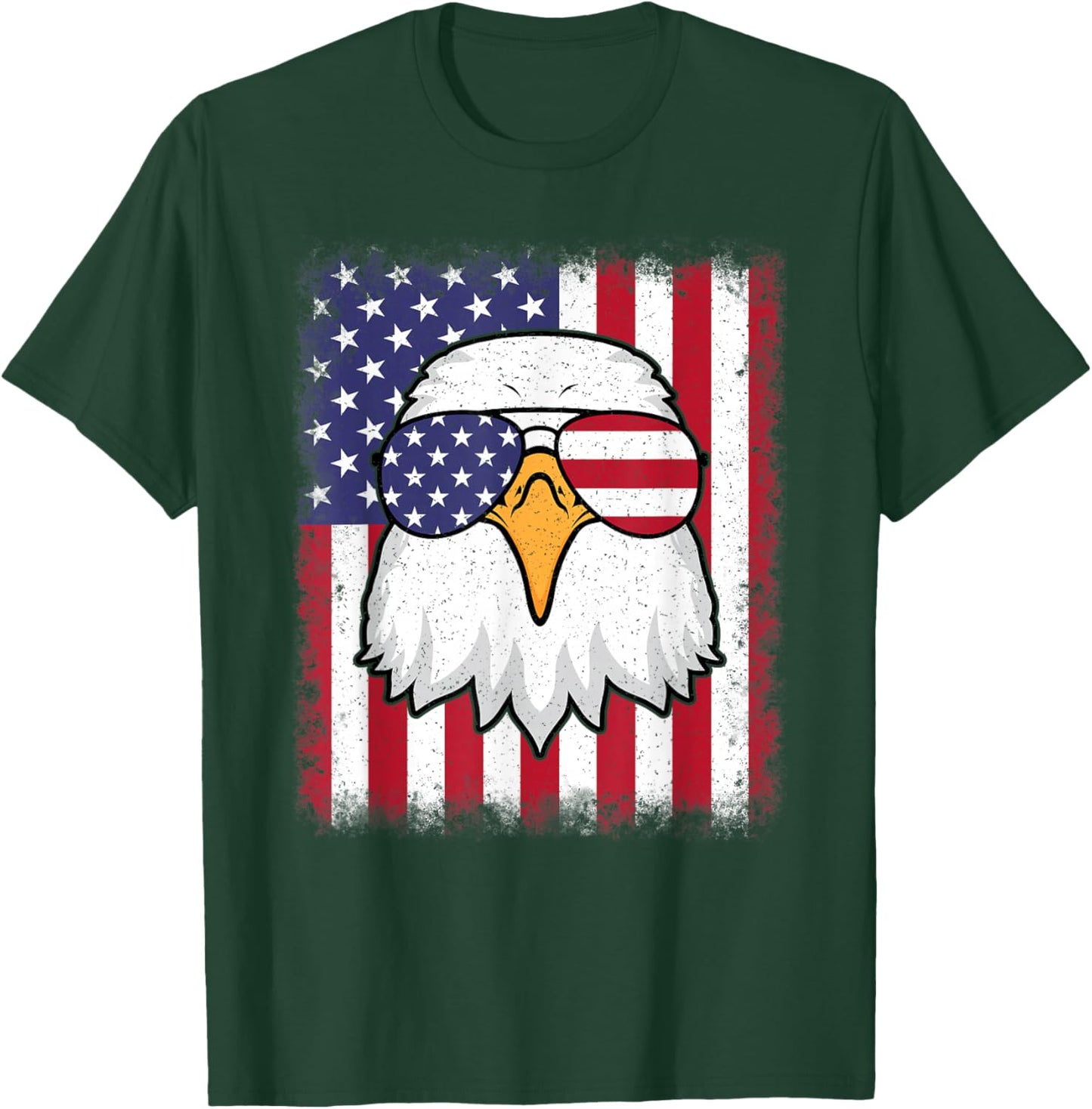 Funny 4th Of July Eagle American Flag Patriotic USA Men Boys T-Shirt - T-Shirt | Forest