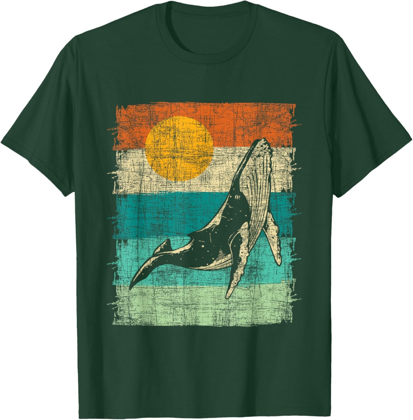 Retro Whale Lover - Marine Biologist Aquarist Whales Animal T-Shirt - T-Shirt | Forest