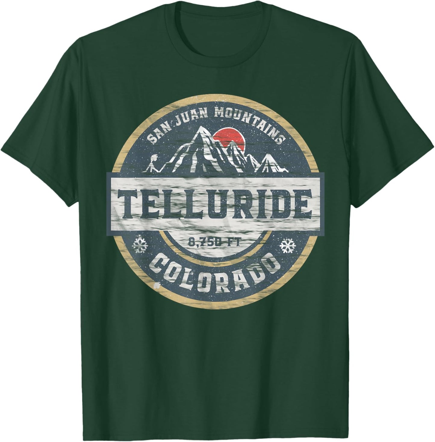 Telluride Colorado San Juan Rocky Mountains Skiing T-Shirt - T-Shirt | Forest