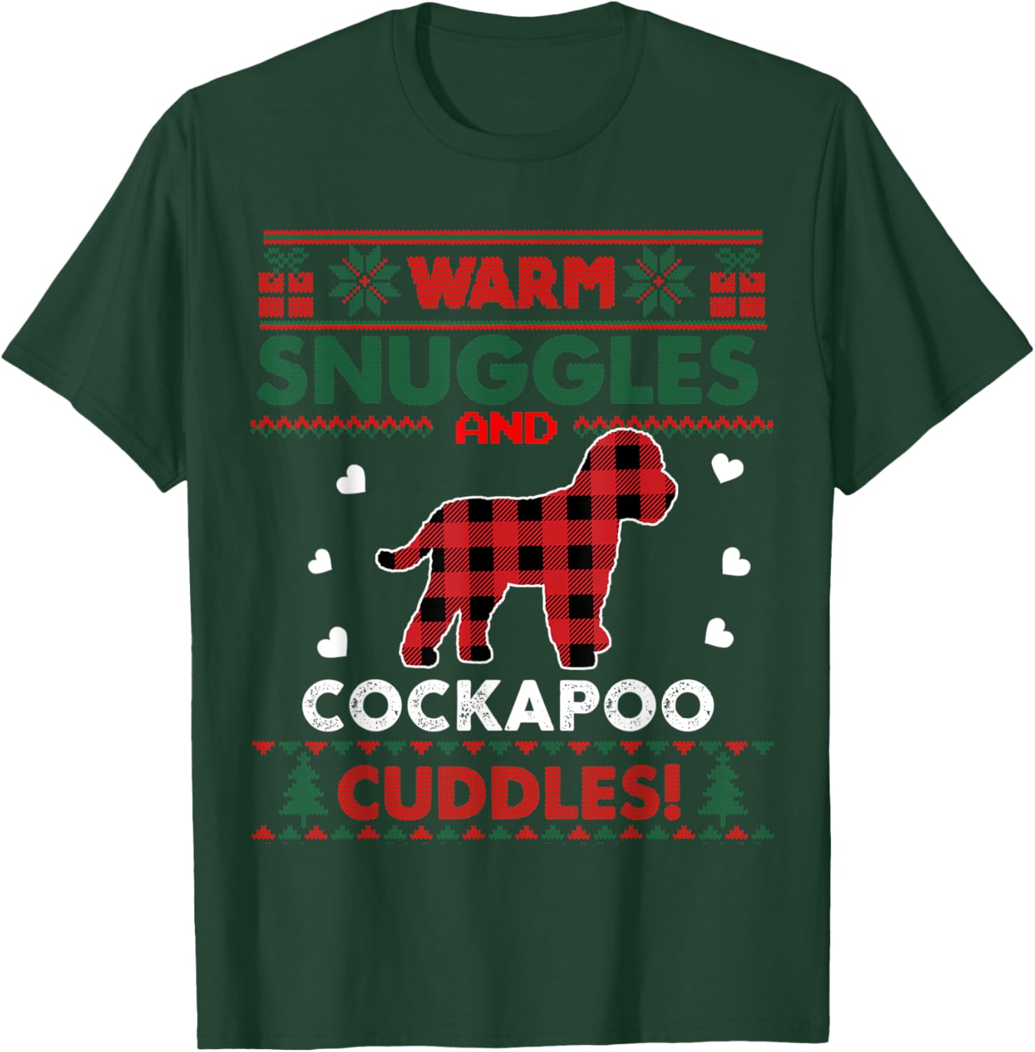 Cockapoo Dog Christmas Pajama Dog Pet Ugly Christmas Sweater Men Women Kids T-Shirt - T-Shirt | Forest