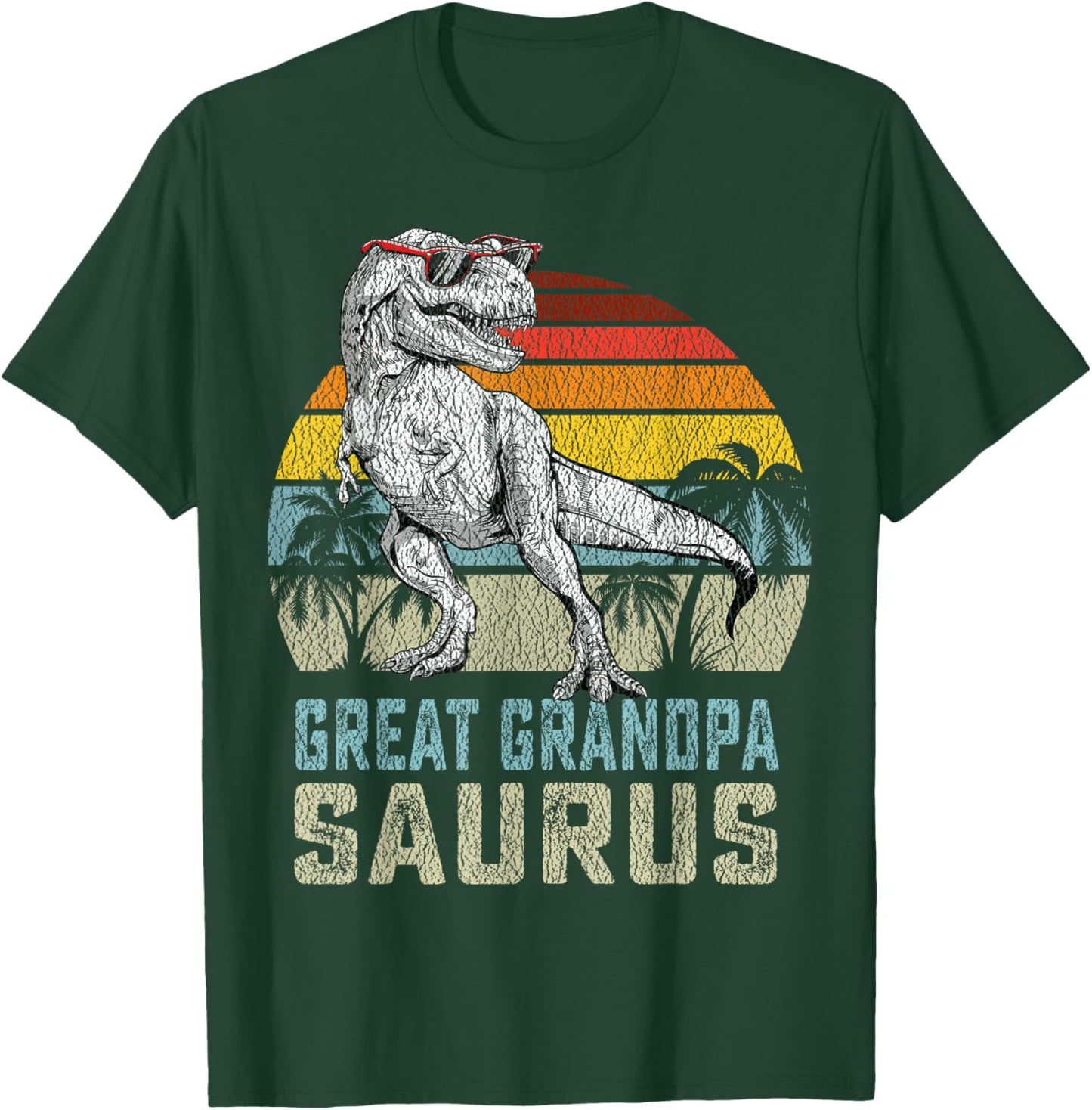 Great grandpasaurus T Rex Dinosaur Grandpa Saurus Family T-Shirt - T-Shirt | Forest