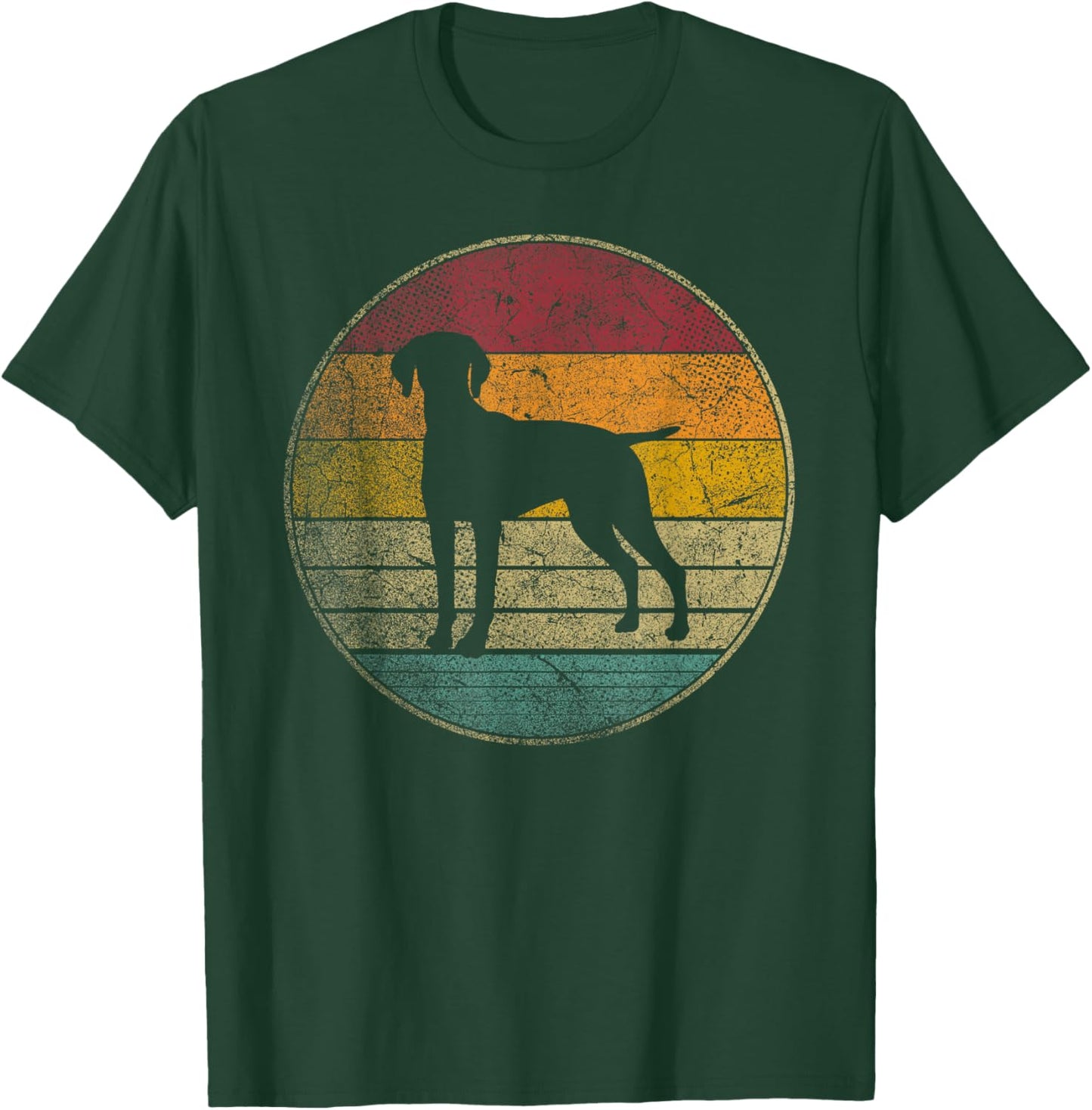 Vizsla Dog Pet Vintage Distressed Retro Style 70s 80s Gift Women Kids T-Shirt - T-Shirt | Forest