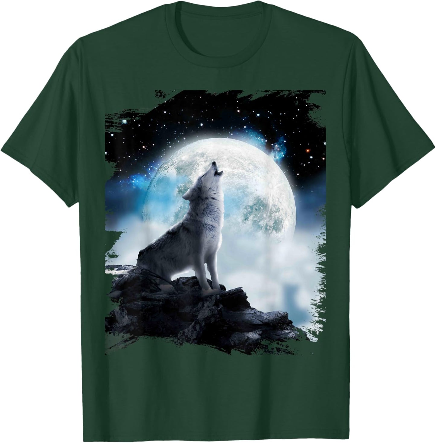 Cosmic Space Wolf Wolves Howling At Moon T-Shirt - T-Shirt | Forest