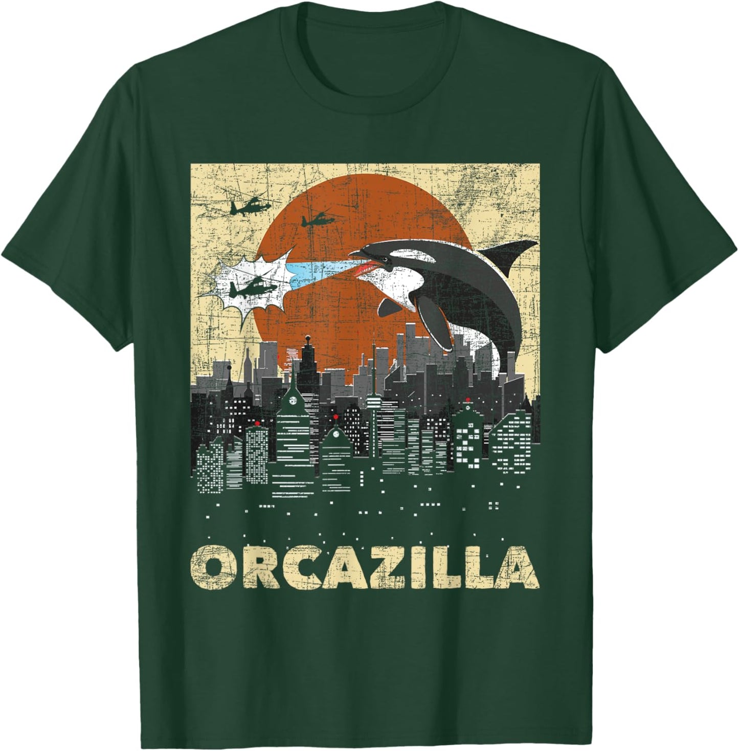 Orcazilla - Whale Lover Ocean Marine Biologist Whales T-Shirt - T-Shirt | Forest