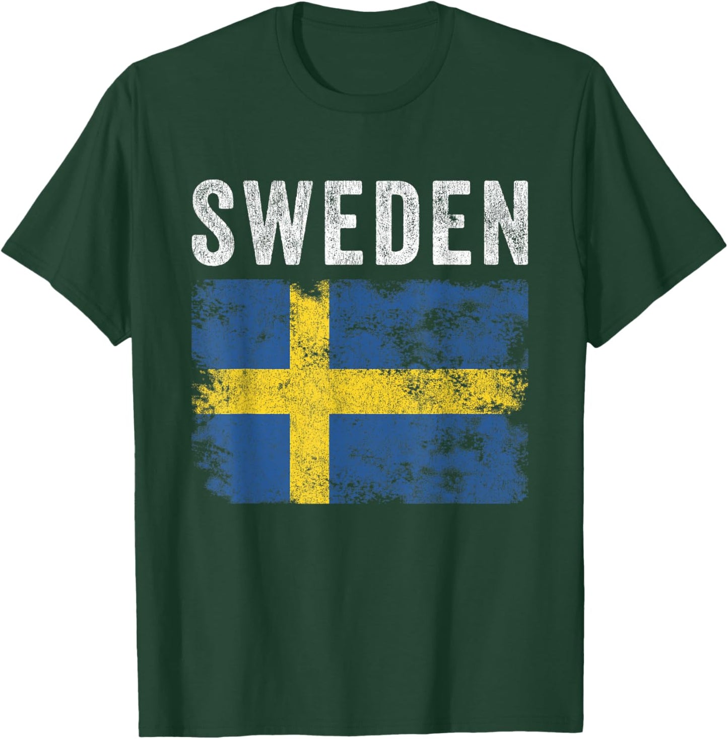 Sweden Flag Distressed - Men Women Kids - Swedish Flag T-Shirt - T-Shirt | Forest