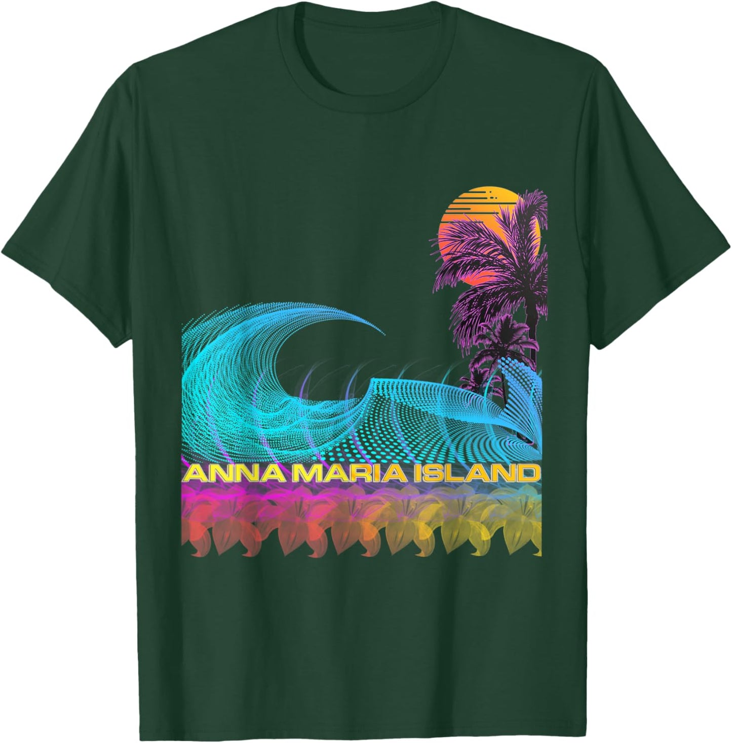 Anna Maria Island - Retro 80s Style Vintage Vaporwave Surf T-Shirt - T-Shirt | Forest