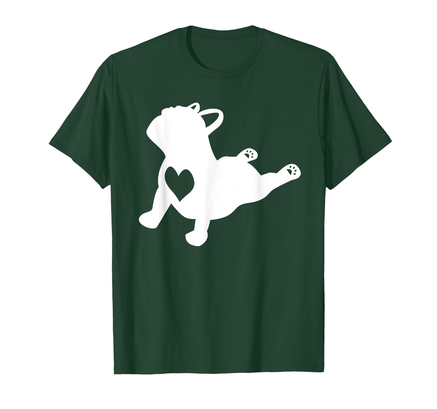 French Bulldog Yoga Pose Love Heart Frenchie T-Shirt for Men Women Girls Kids