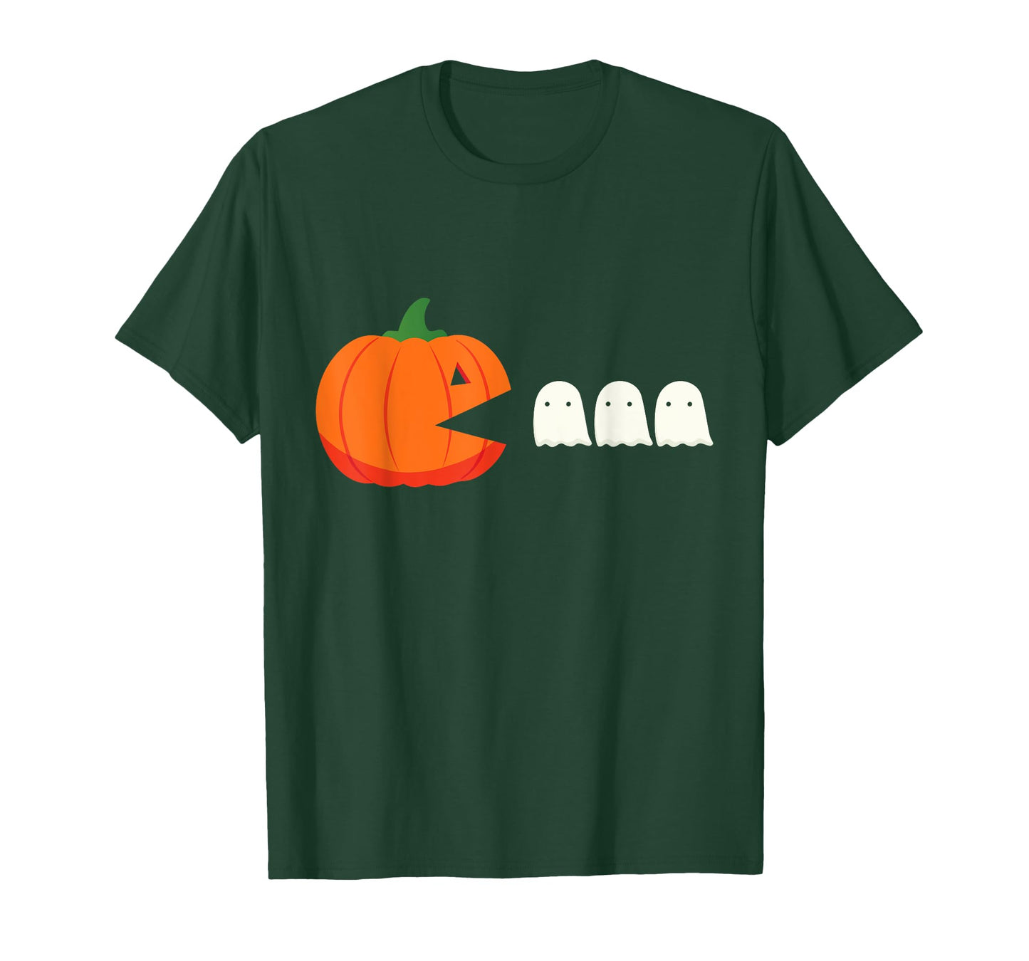 Happy Halloween Pumpkin eating Ghosts Retro Gaming Gamer T-Shirt