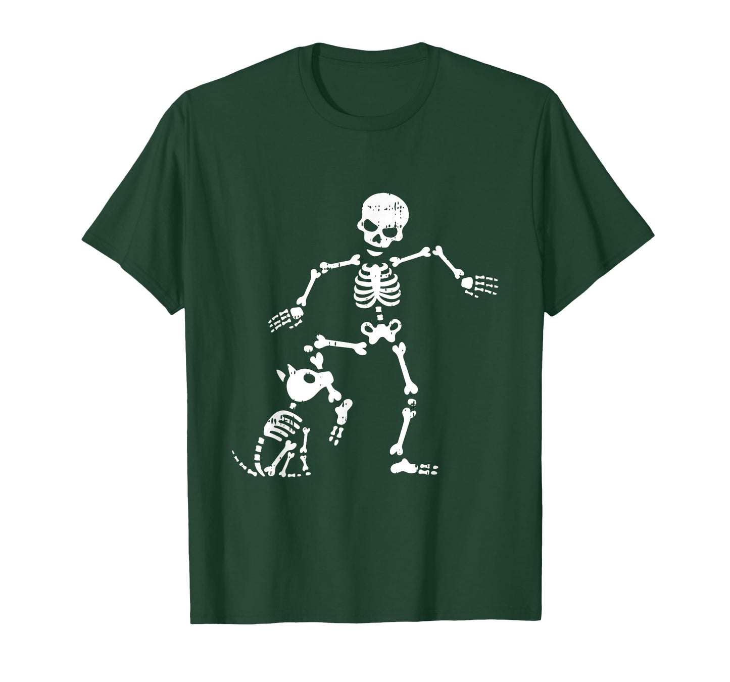 Skeleton And Dog Halloween Costume Funny Skull Men Women T-Shirt