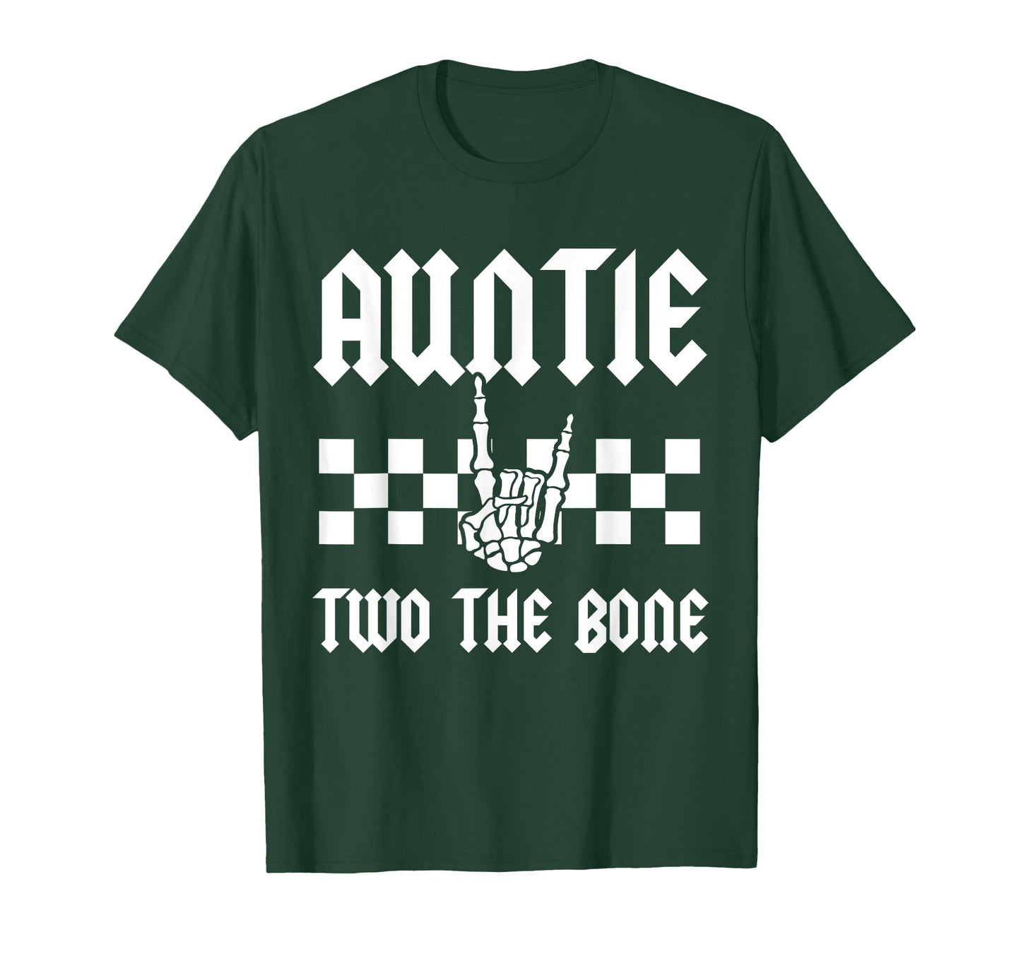 Auntie Two The Bone Skeleton Hand 2nd Birthday Boy Girl T-Shirt