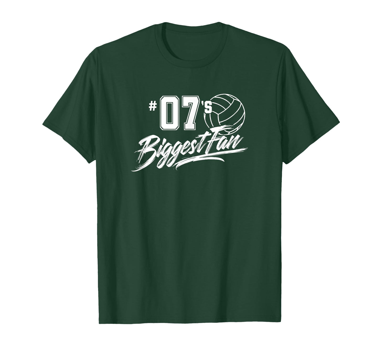 Volleyball Mom Number 07's Biggest Fan Dad Brother Sister T-Shirt