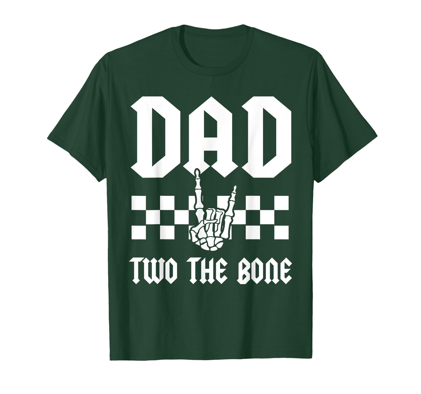 Dad Two The Bone Skeleton Hand 2nd Birthday Boy Girl T-Shirt