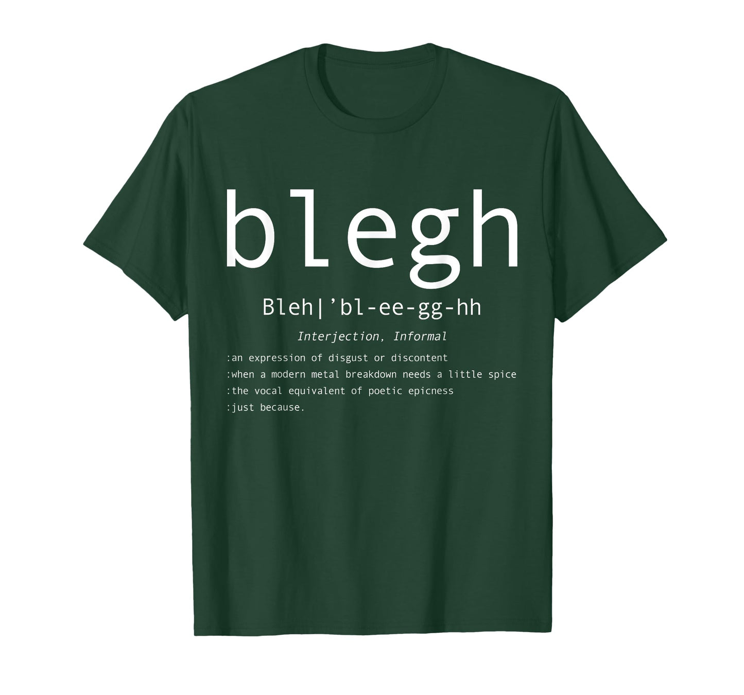 Blegh Definition Heavy Metal Head Metalcore Funny Metal Fan T-Shirt