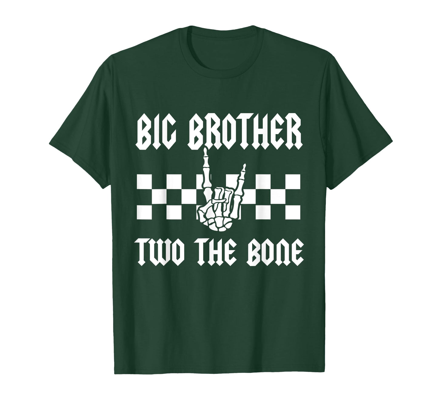 Big Brother Two The Bone Skeleton Hand 2nd Birthday Boy Girl T-Shirt