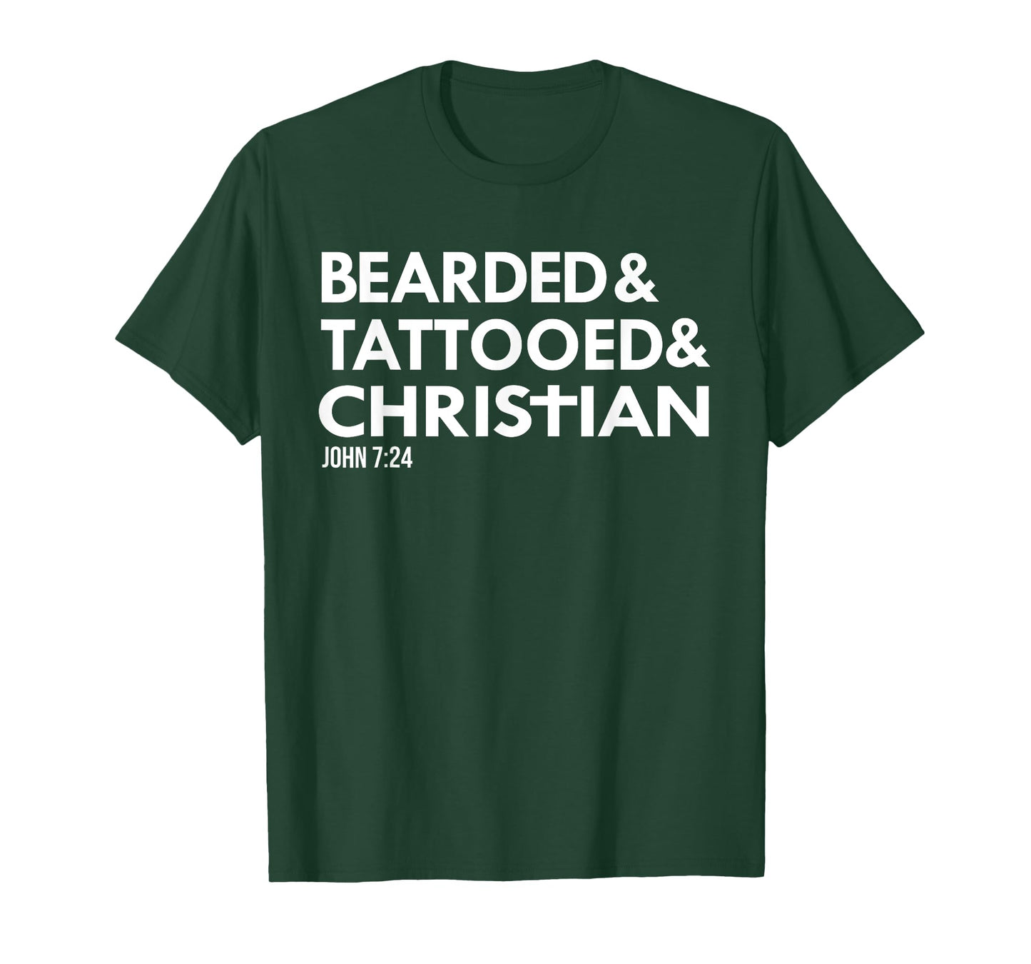 Bearded Tattooed Christian Funny Beard Tattoo Tats T-Shirt