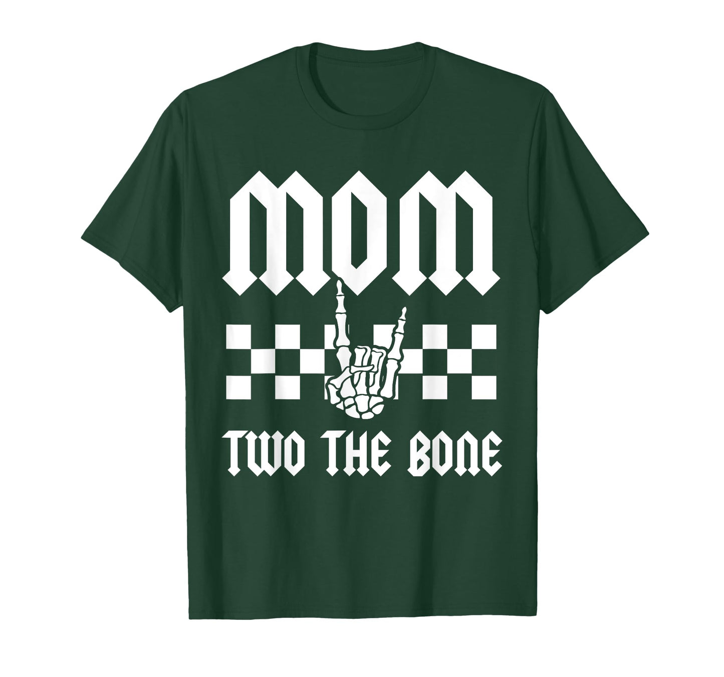 Mom Two The Bone Skeleton Hand 2nd Birthday Boy Girl T-Shirt