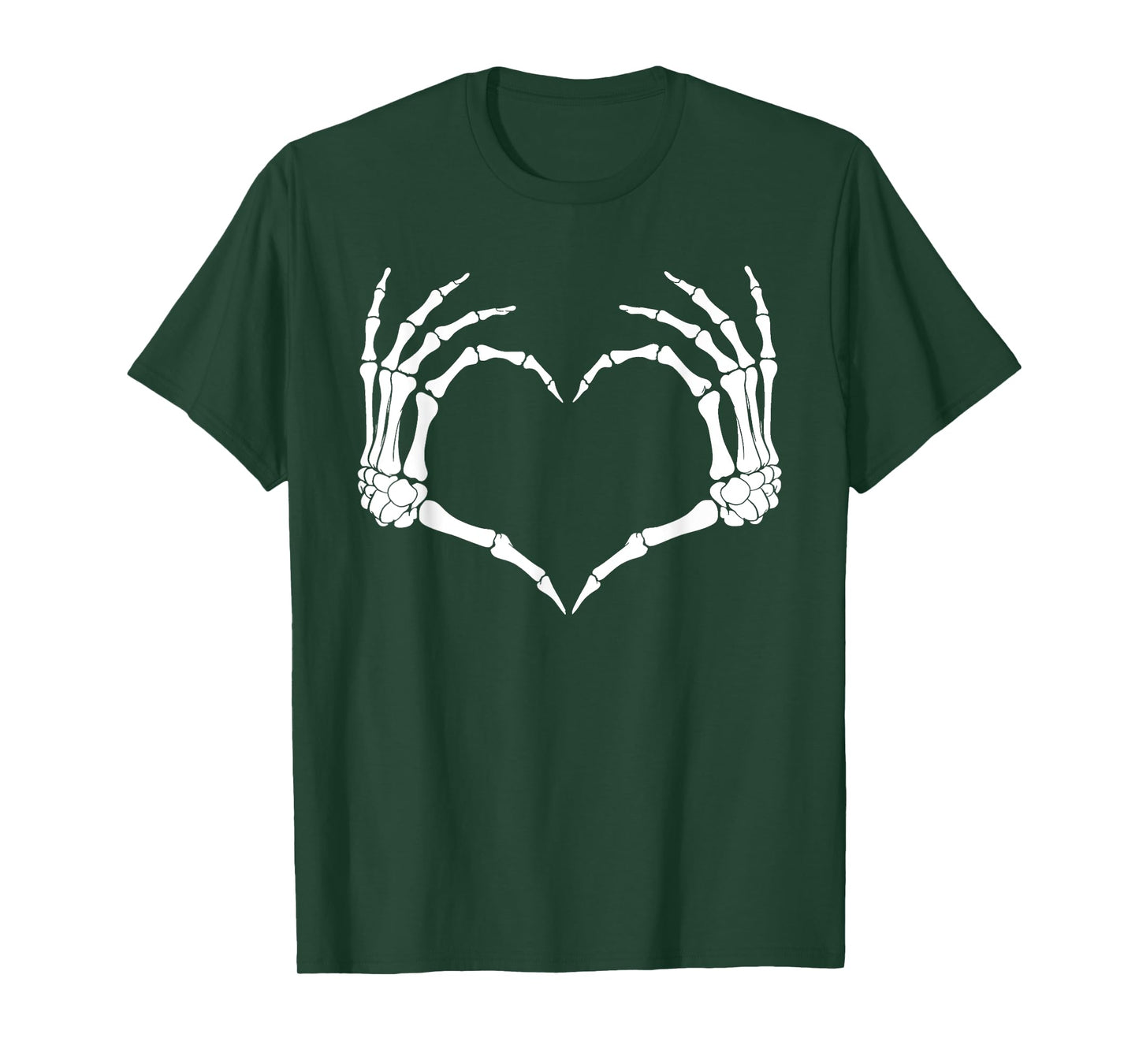 Skeleton Heart Hand Sign Family Women Girl Halloween Costume T-Shirt