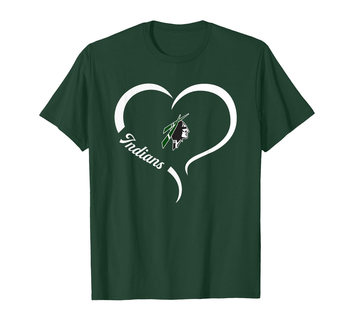 Catoosa Indians Logo Half Heart Slogan HS T-Shirt