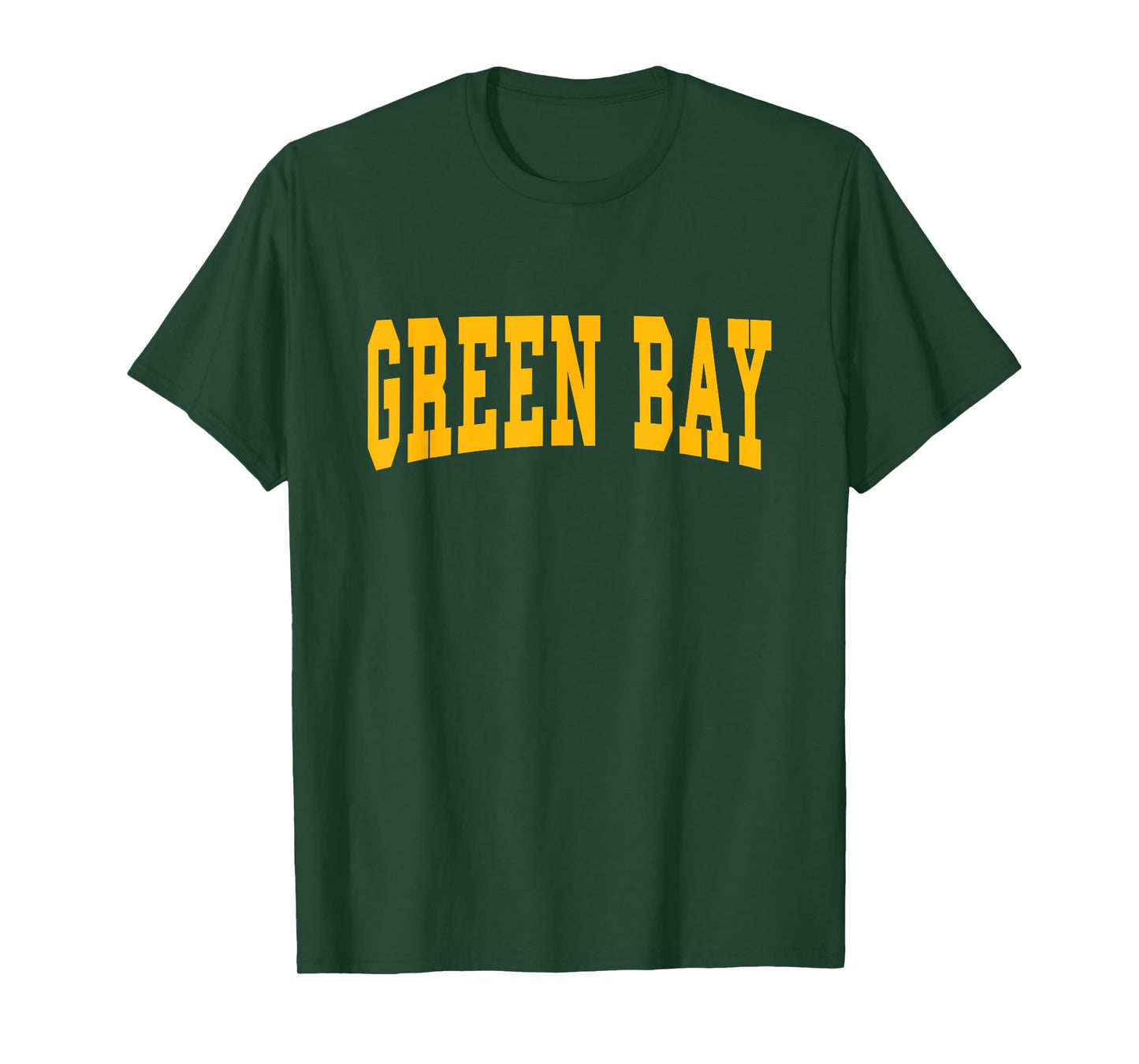 Graphic Apparel Co. - GREEN BAY - Throwback Classic T-Shirt - Unisex-Adult - Green - Small - Short Sleeve - Classic Fit - Polyester - Cotton Blend - Crew Neck - Letter Print - Throwback Design