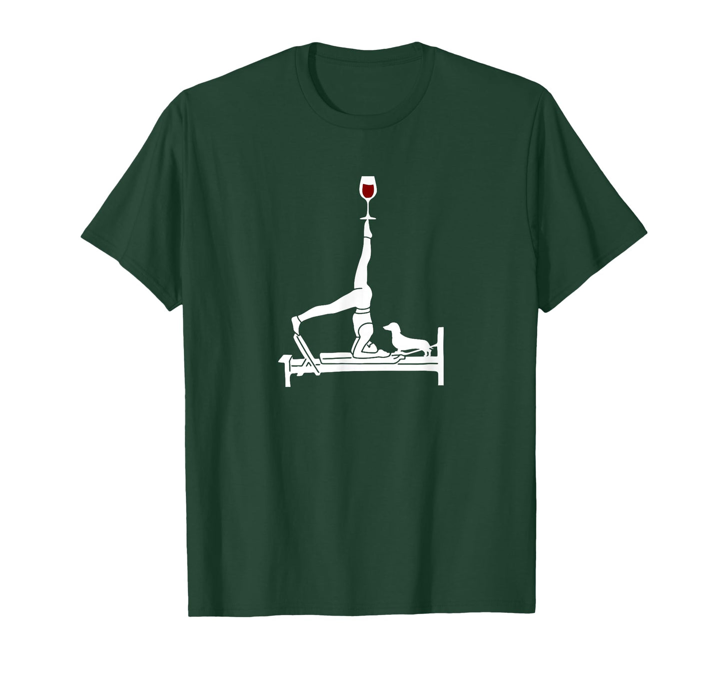 Pilates wine Reformer Pilates with Dachshund dog T-Shirt
