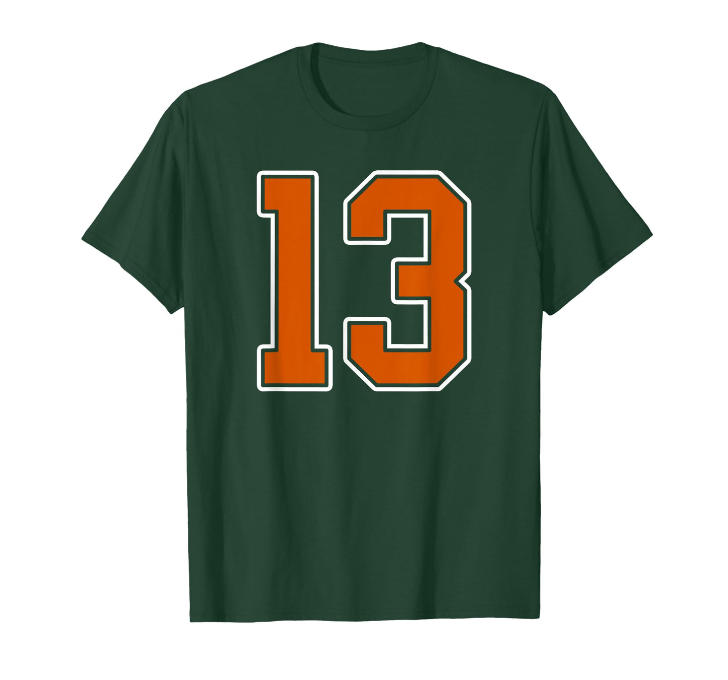 Burnt Orange White Number 13 Jersey Player Uniform #13 T-Shirt