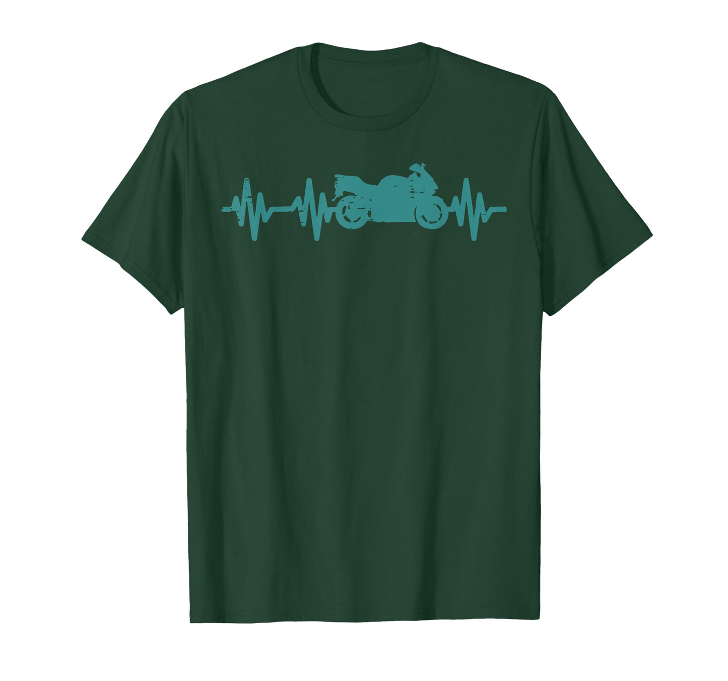 Biker Motorcycle Heartbeat Cool Motorbike Men Women Kids T-Shirt