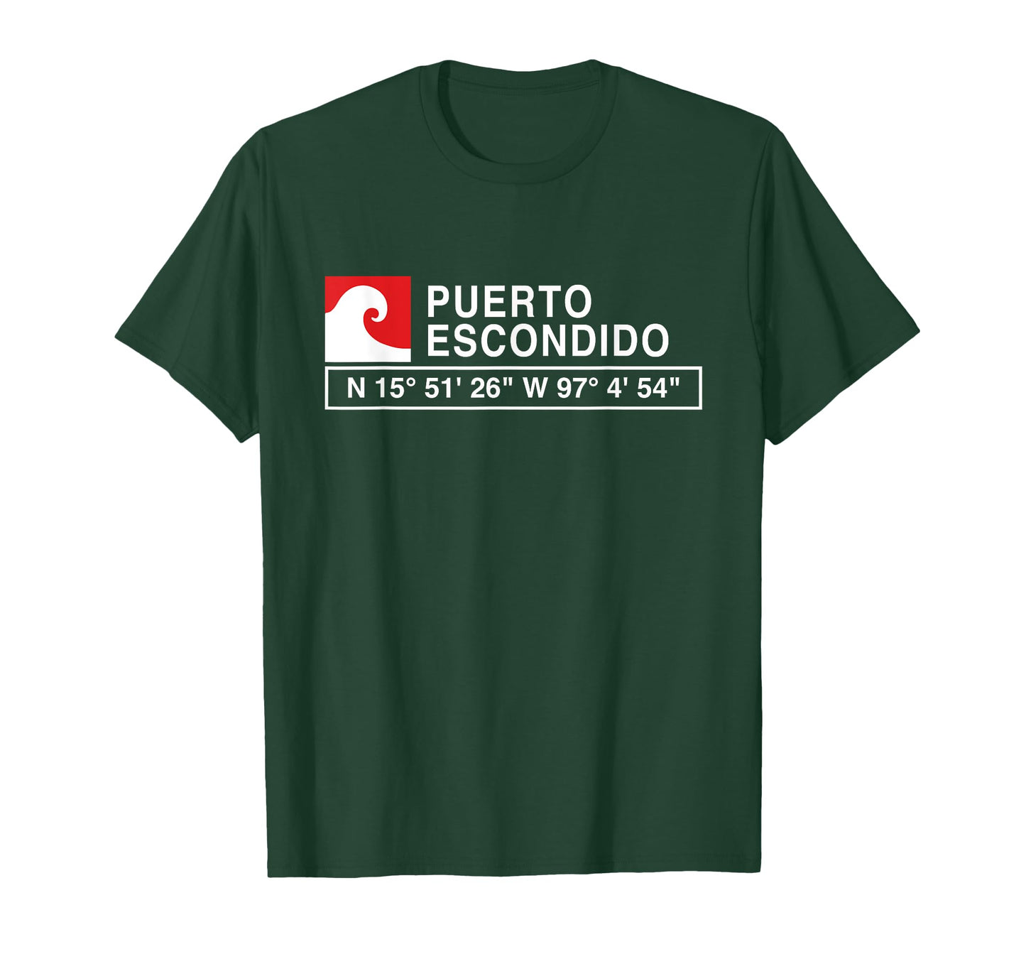 COOL PUERTO ESCONDIDO SURF T-SHIRT WITH GPS COORDINATES T-Shirt
