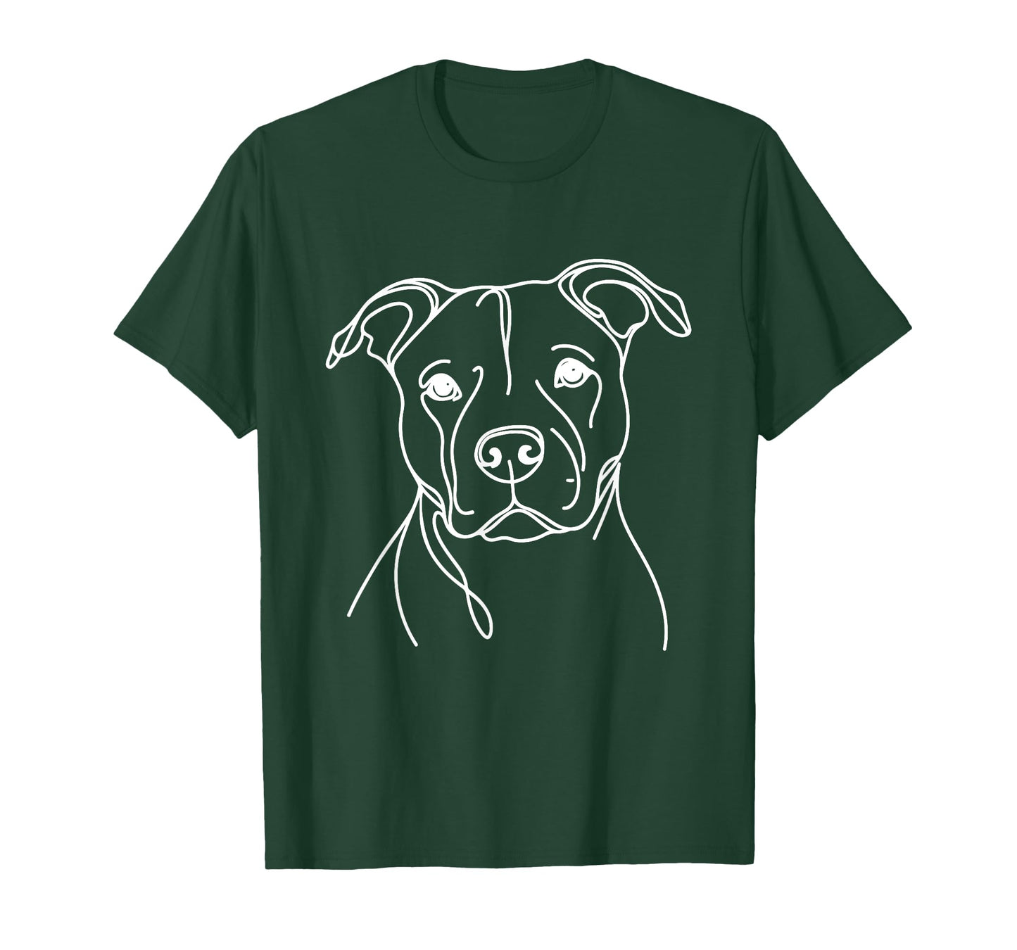 Line Art Dad Mom Dog - Pitbull T-Shirt for Men Women