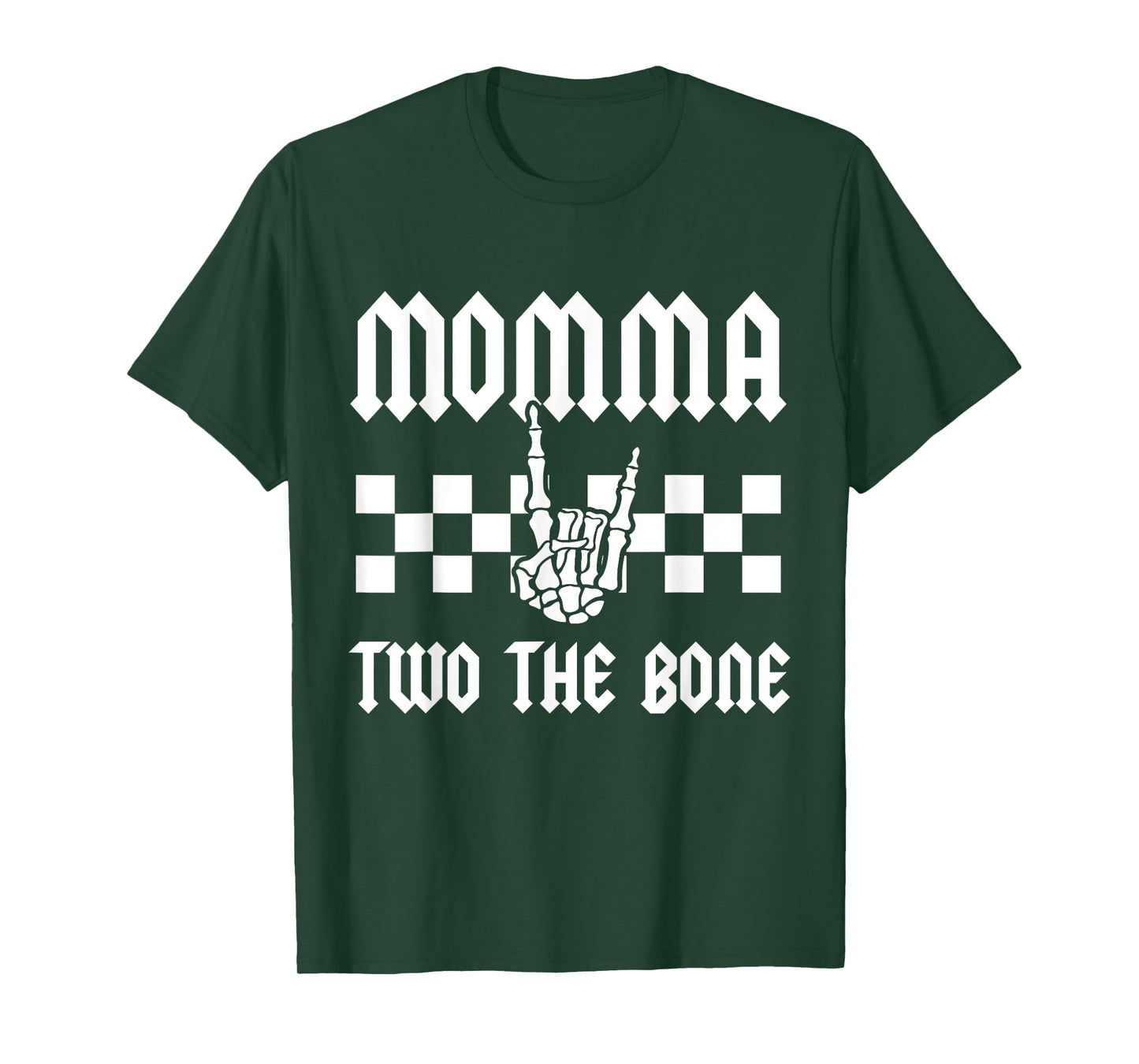 Momma Two The Bone Skeleton Hand 2nd Birthday Boy Girl T-Shirt