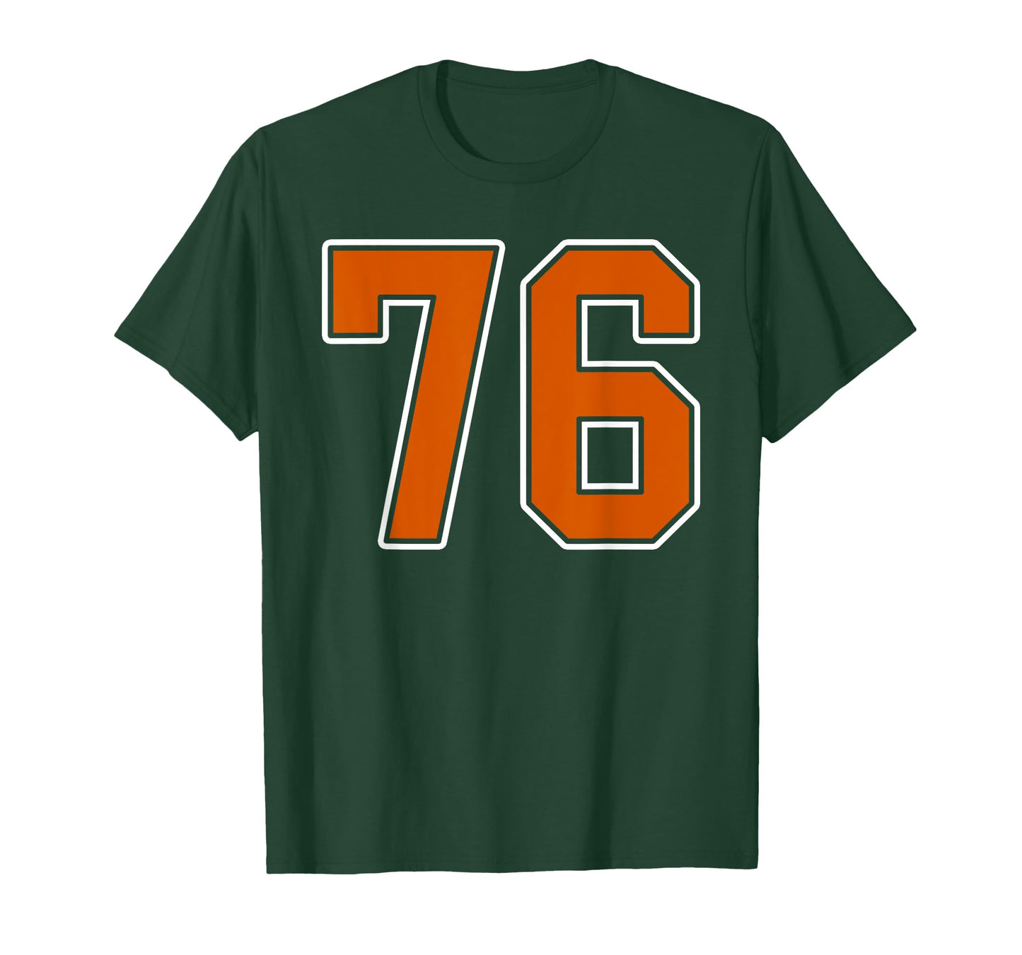Burnt Orange White Number 76 Jersey Player Uniform #76 T-Shirt