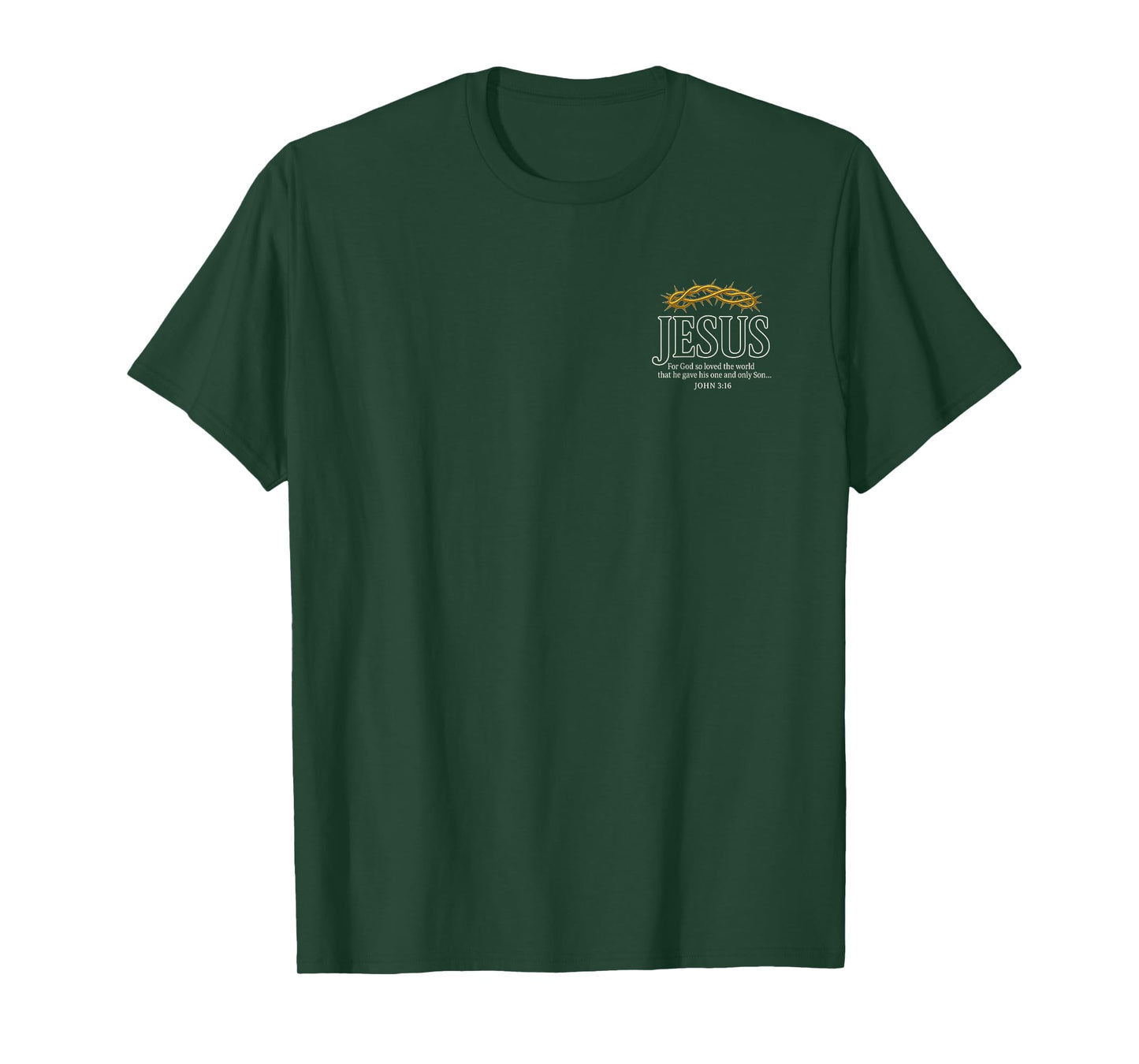 Jesus Crown of Thorns John 3:16 Bible Verse Christian Faith T-Shirt