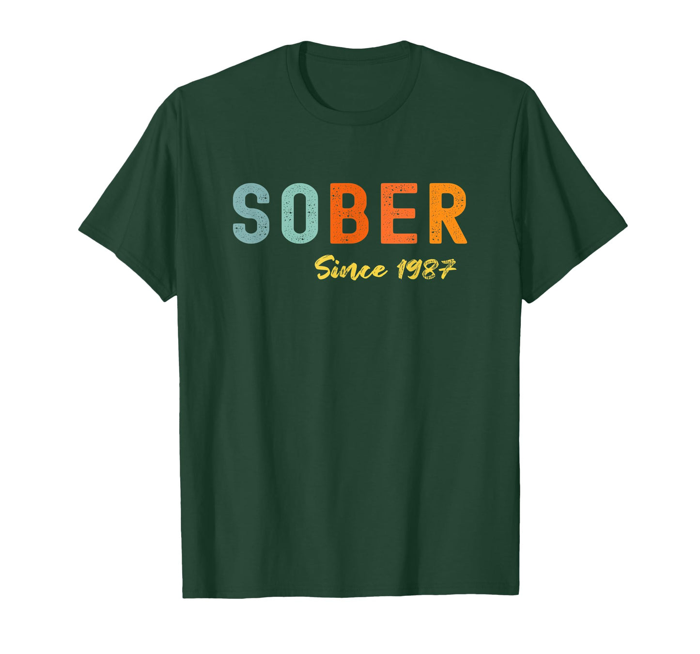 Sober Since 1987 Trendy Retro Sobriety AA NA Anonymous T-Shirt