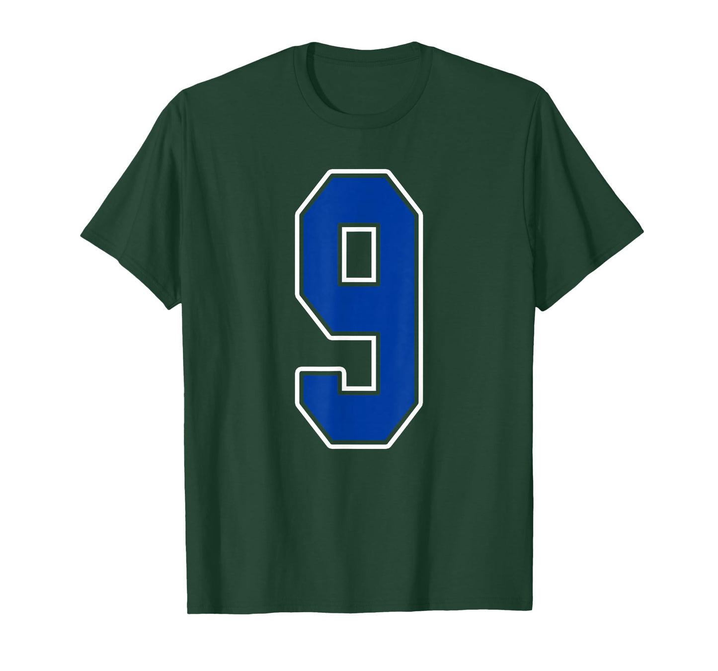 Royal Blue and White Number 9 Jersey Player Uniform #9 Fan T-Shirt