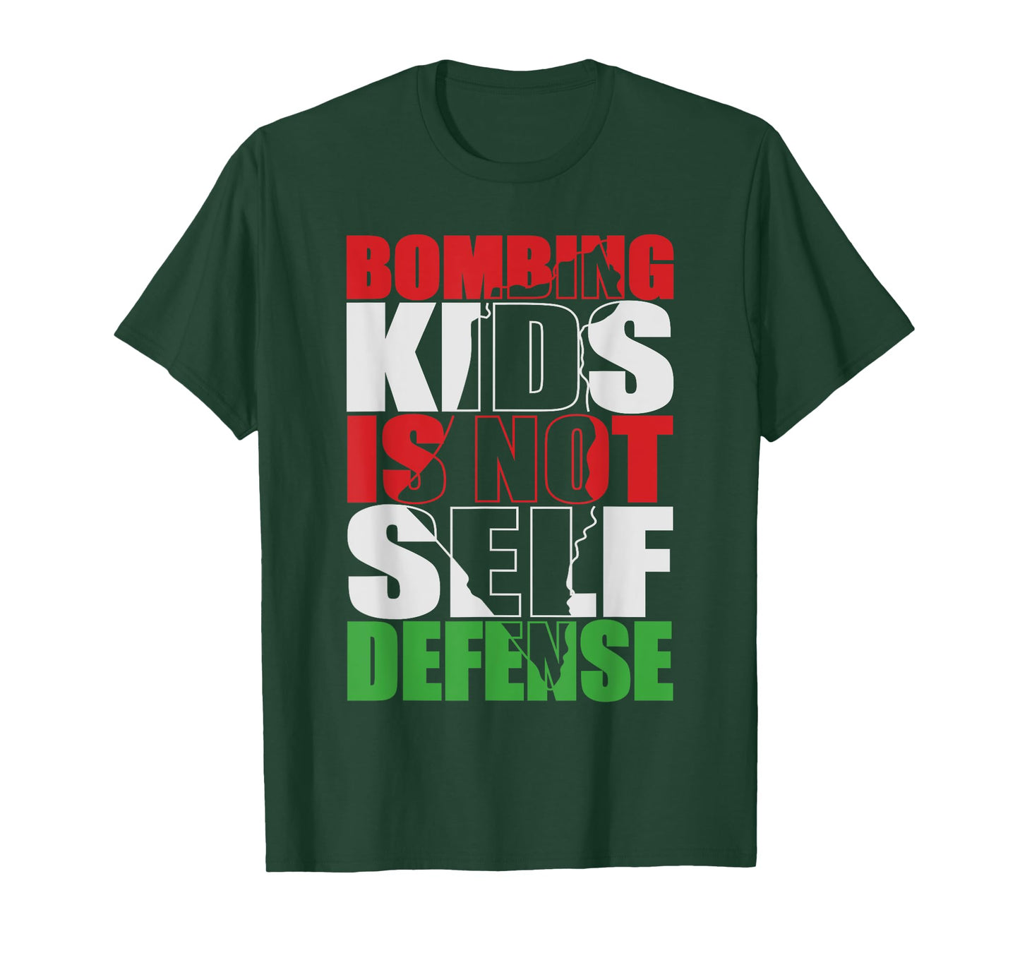 Bombing Kids Is Not Self Defense Palestine Flag Vintage T-Shirt
