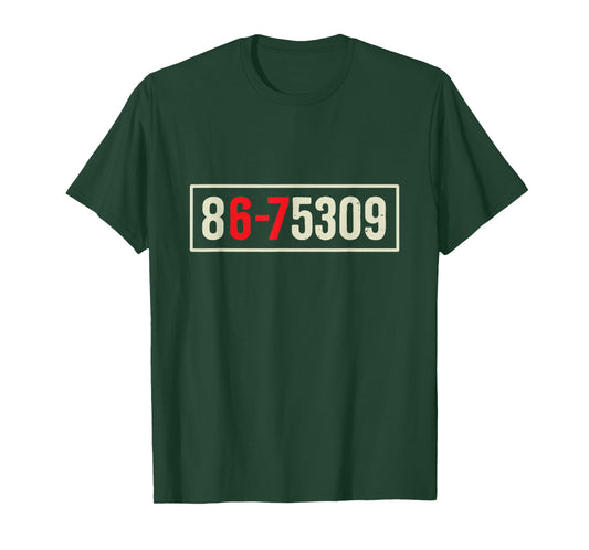 Vintage 80's Music 86-75309 Jenny 8675309 Six Seven 67 Meme T-Shirt