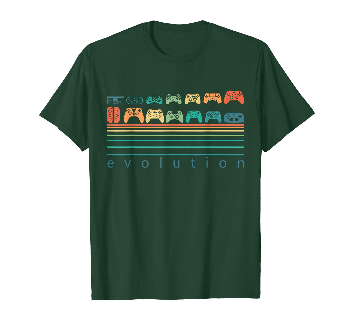 Gaming Controllers Evolution Video Game Retro Gaming Gamer T-Shirt