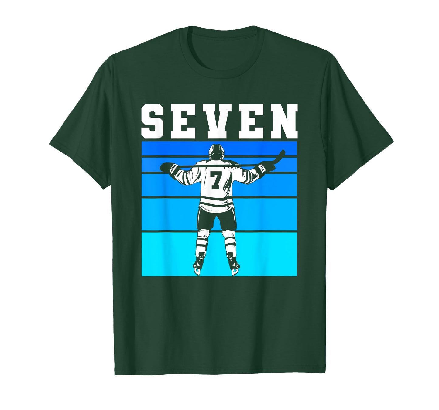 Hockey Boy 7th Birthday Seven Ice Hockey Birthday Party T-Shirt