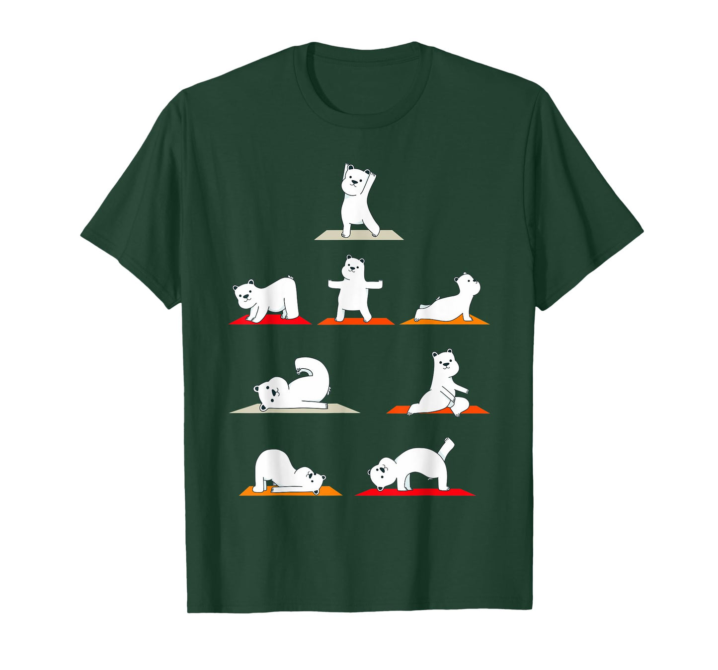 Polar Bear Yoga Poses Streching Polar Bears Meditation T-Shirt
