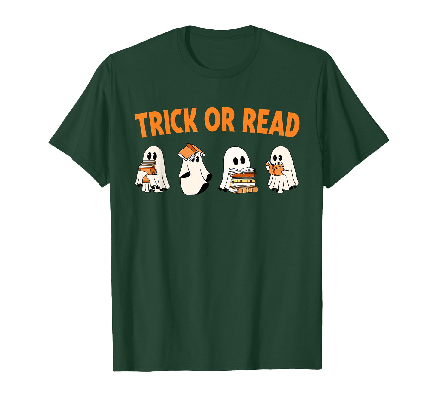 Trick or Read Halloween Ghost Reading Book Lover Halloween T-Shirt