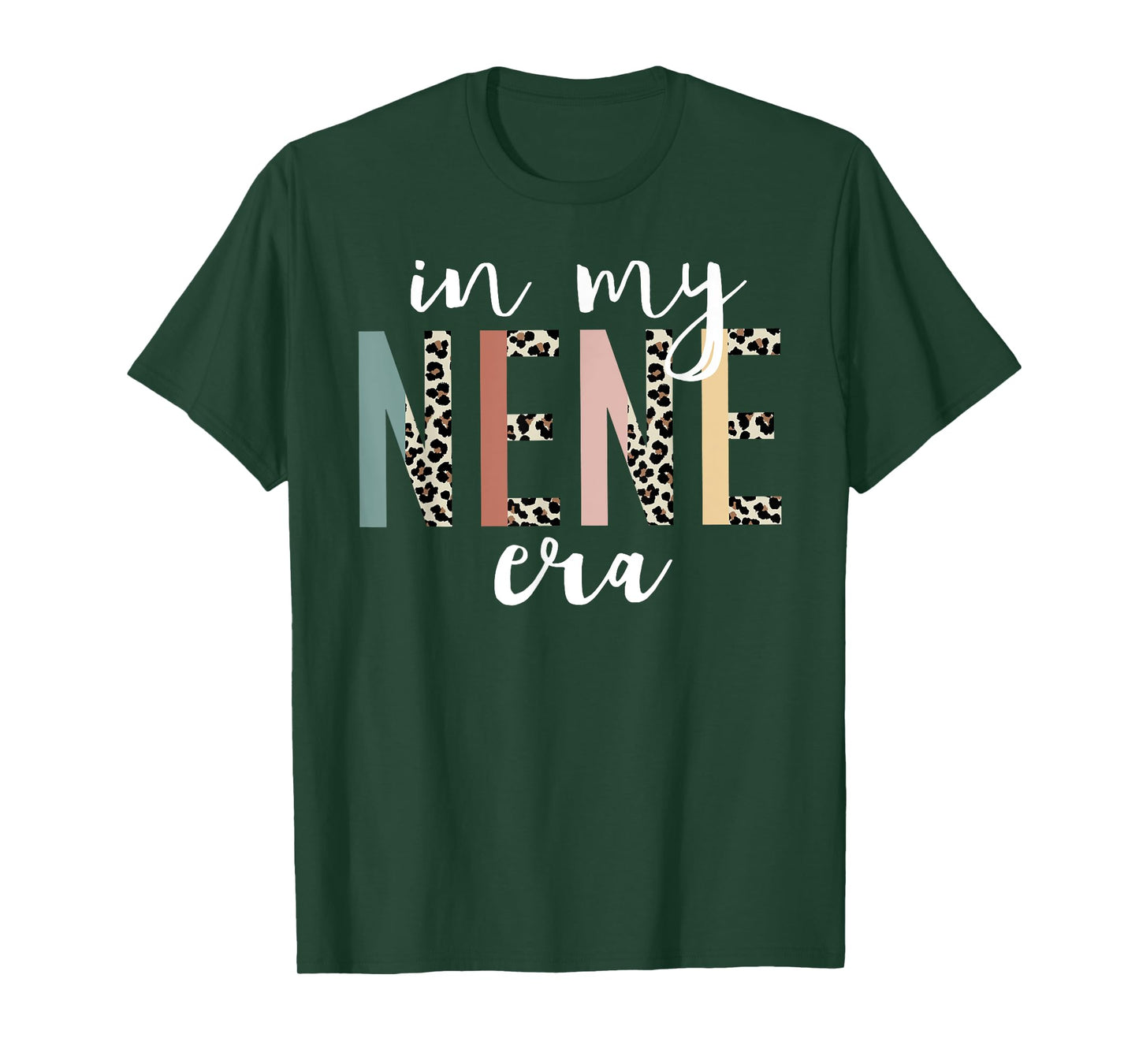 In My Nene Era Leopard Letter Print Funny Gifts For Nene T-Shirt