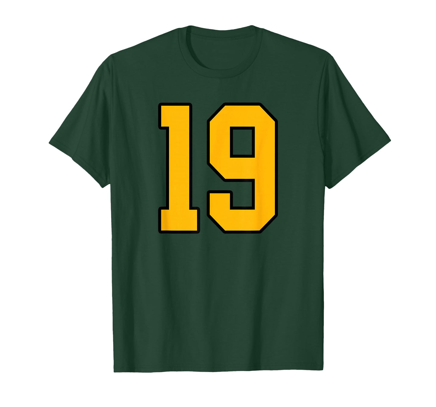 Gold and Black Sports Number 19 Jersey Uniform Player T-Shirt