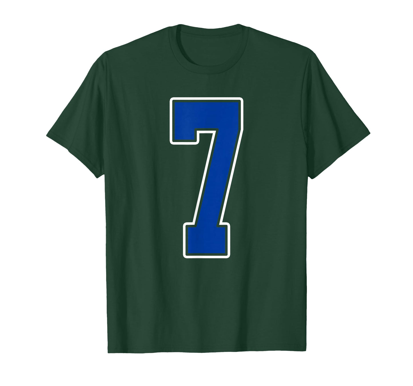 Royal Blue and White Number 7 Jersey Player Uniform #7 Fan T-Shirt