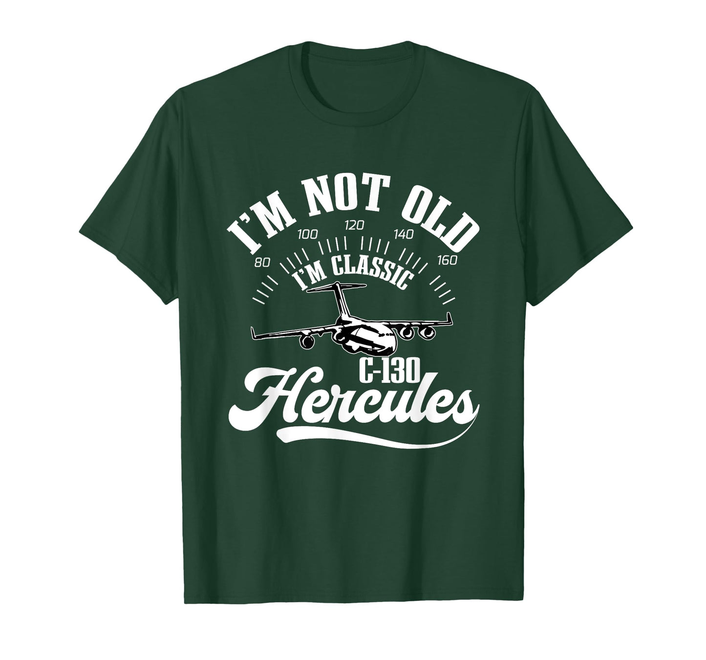 C-130 Hercules American USA Military Airplane T-Shirt, Small, Black