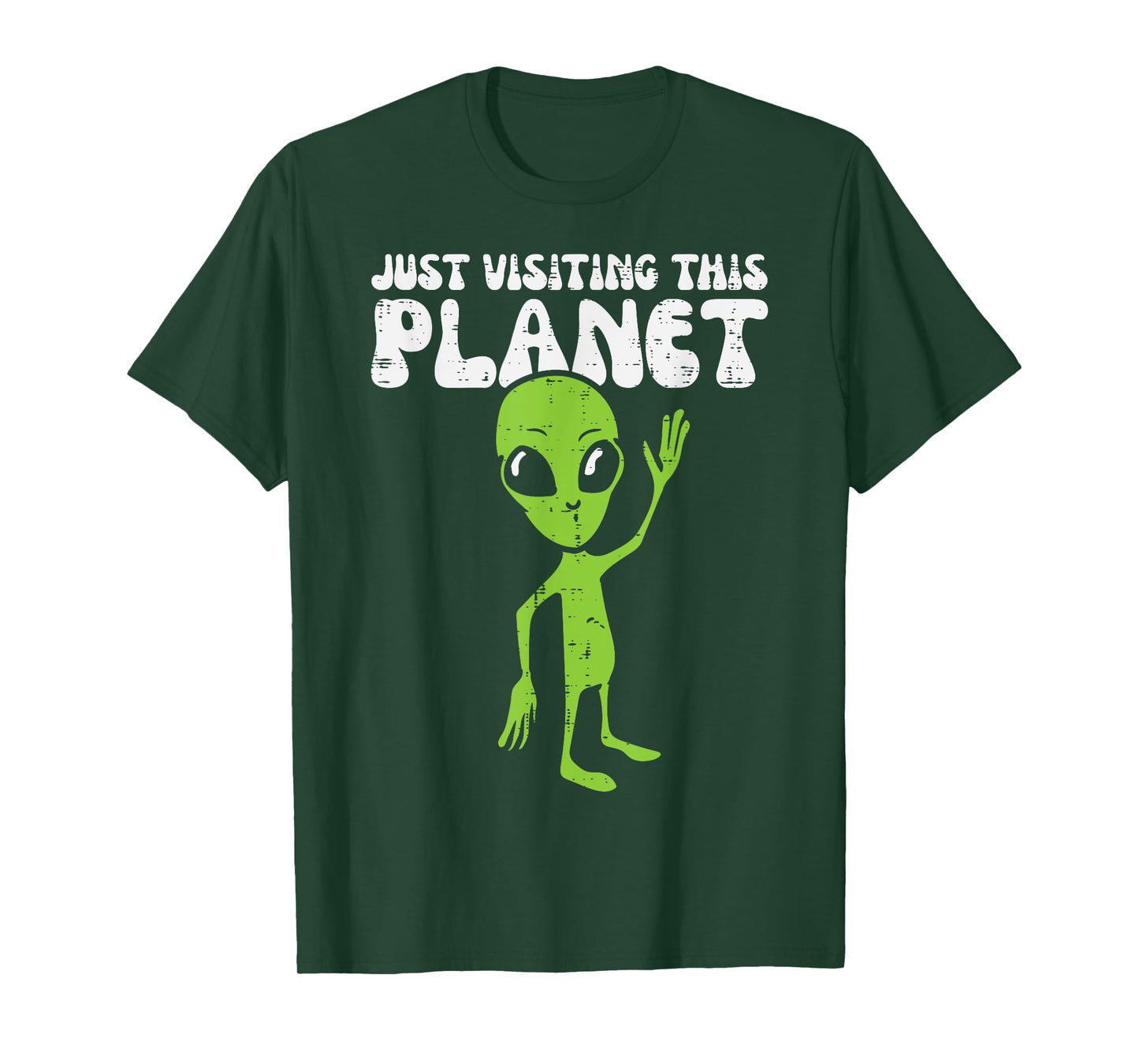 Alien Wave Just Visiting This Planet Funny Kids Men Women T-Shirt