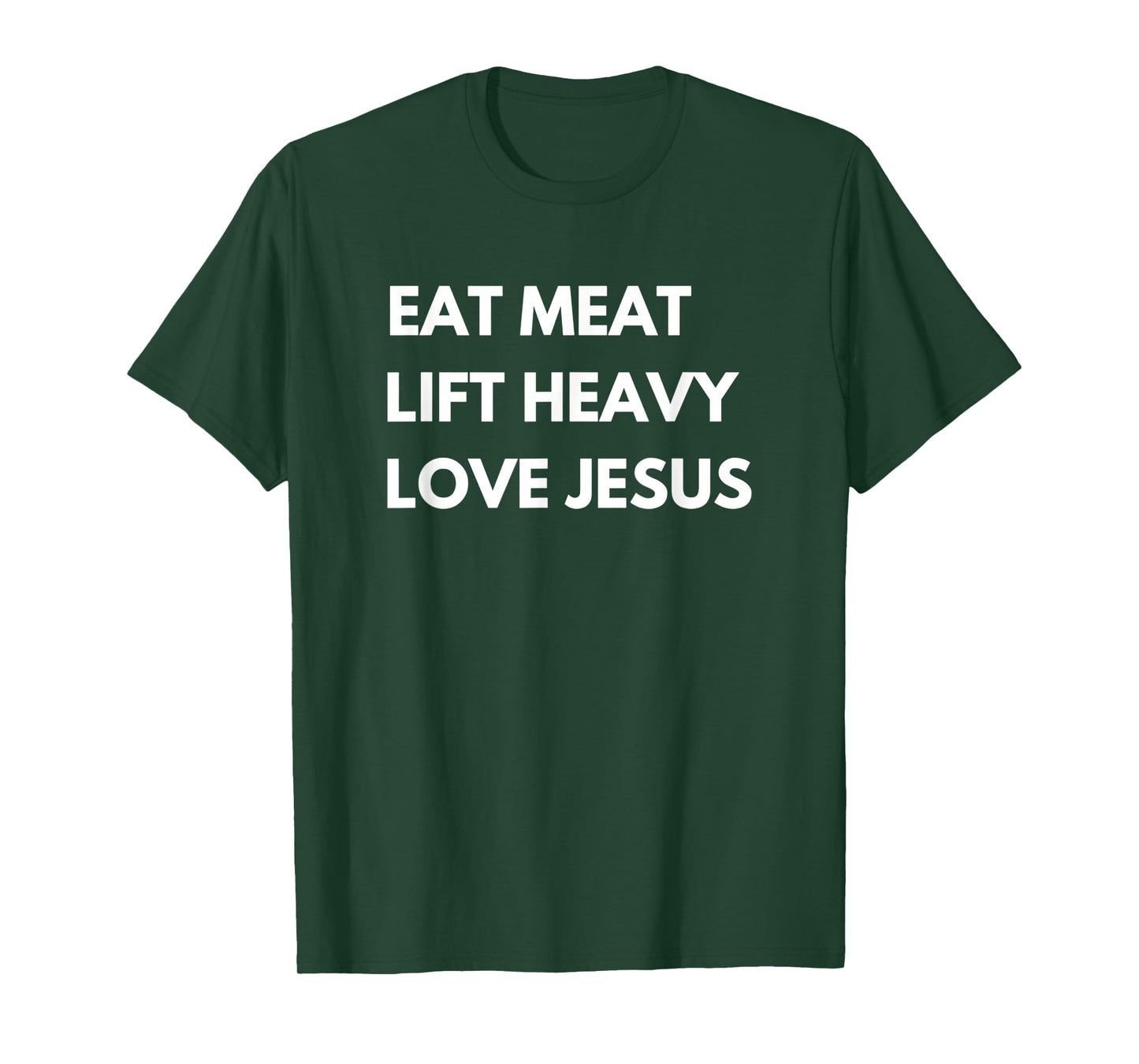 Eat Meat Lift Heavy Love Jesus Christian Cattle Cow Farmer T-Shirt