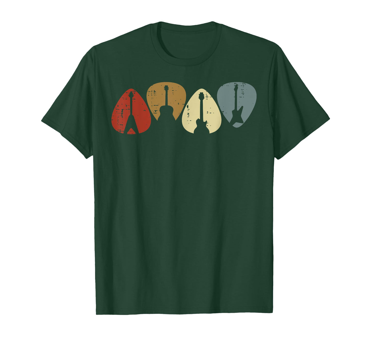 Guitar Picks Rocker Retro Guitarist Rock Men Boys Kids Women T-Shirt