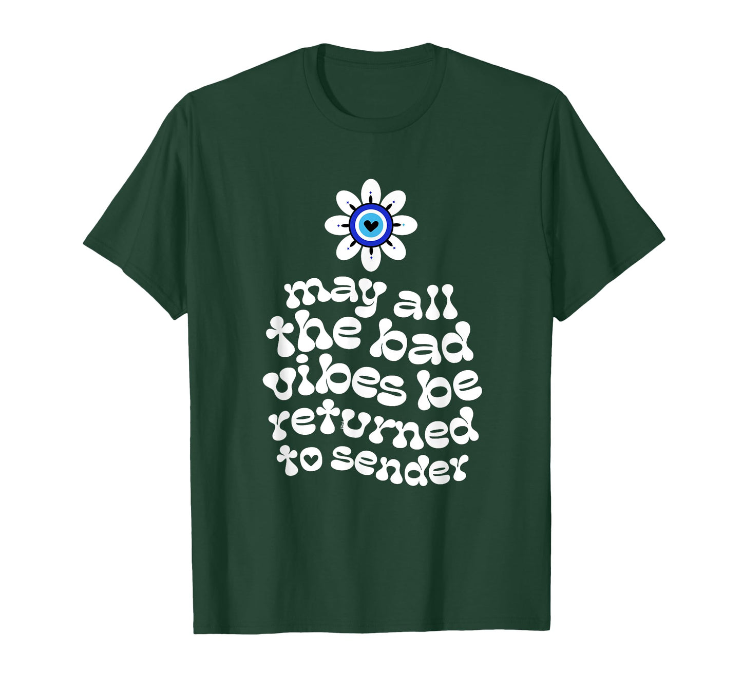 Evil Eye Flower No Bad Vibes Negative Energy Protection T-Shirt