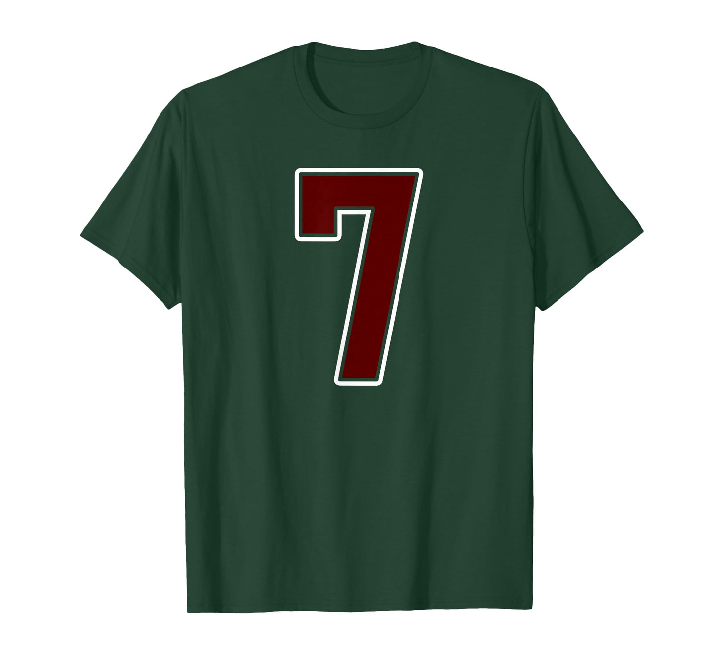 Maroon and White Number 7 Jersey Player Uniform #7 Fan T-Shirt
